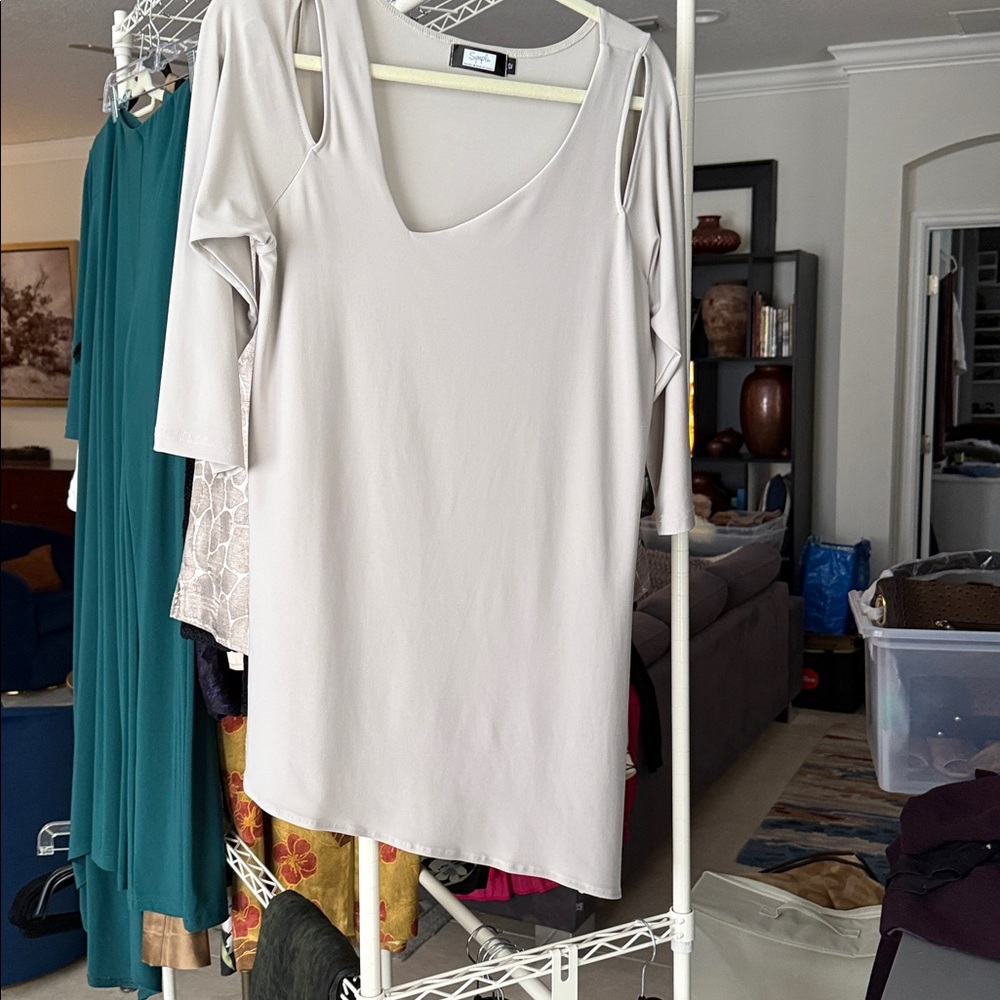 NEW Size 12 Sympli 3/4 sleeve top - double fabric front